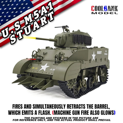 Coolbank U.S. Stuart M5a1 Stuart Rc Tank Model Smoking Sound and Light Electric