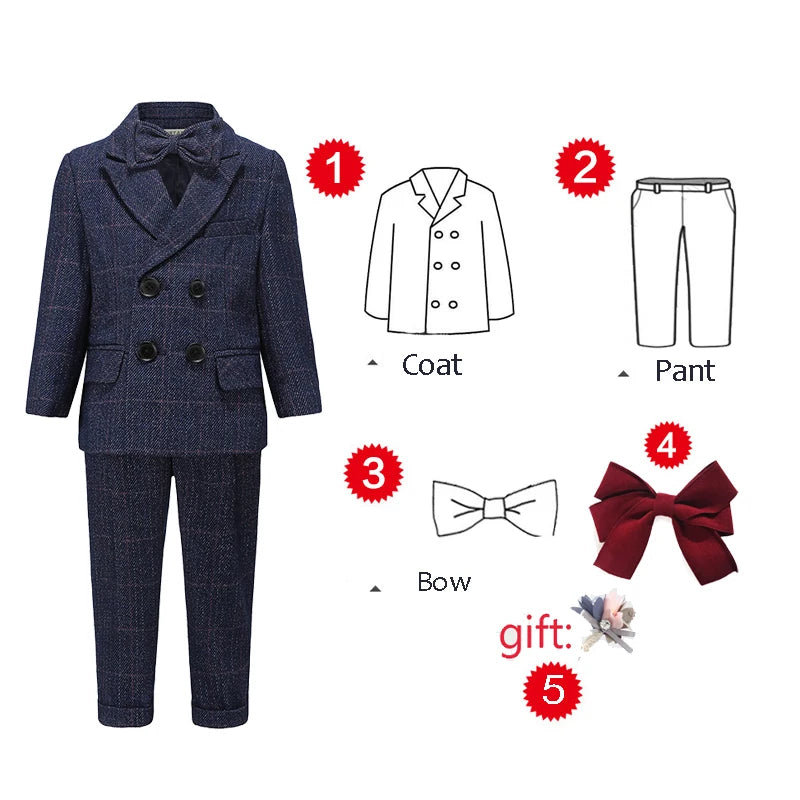 2024 New Coat Boys Suits for Weddings Kids Prom Party Clothes for Little Boy