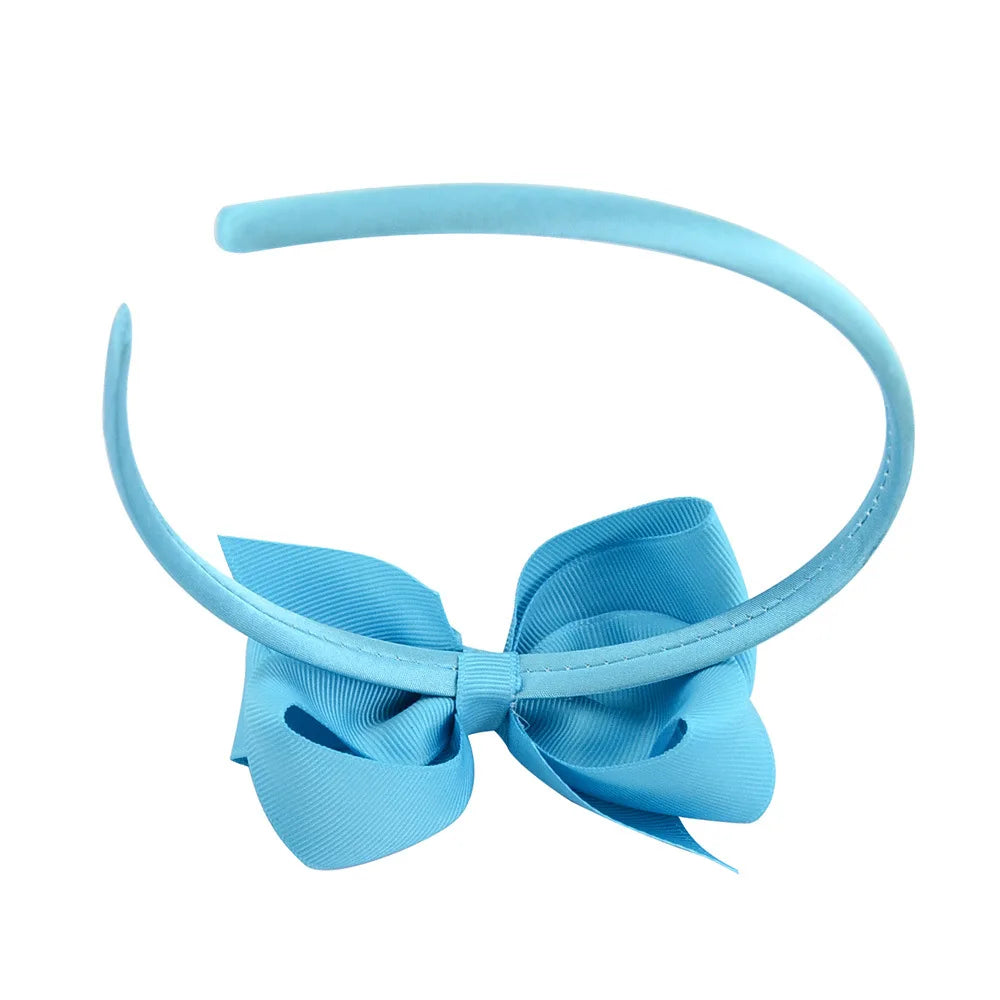 6Pack Hair Bows Plastic Hair Headband Grosgrain Ribbon Headbands Hair Hoops