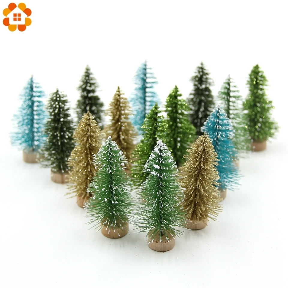 10pcs/Lot 65mm Christmas Trees Small Pine Trees Mini Trees Placed in the Desktop