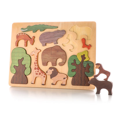 Wooden Educational 3D Puzzle for Children Cartoon Animal