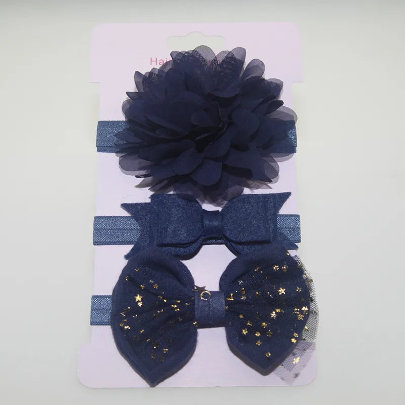 On Sale 3pcs New Baby Girl Boy Elastic Flower Headband Children