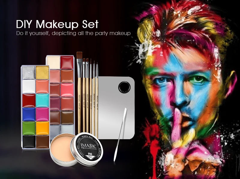 Professional Makeup Cosmetics 1 X12 Colors Body Painting+Skin Wax+professional