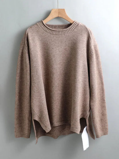 O-Neck Oversize Thick Sweater Pullovers Women Loose Cashmere Turtleneck Sweater