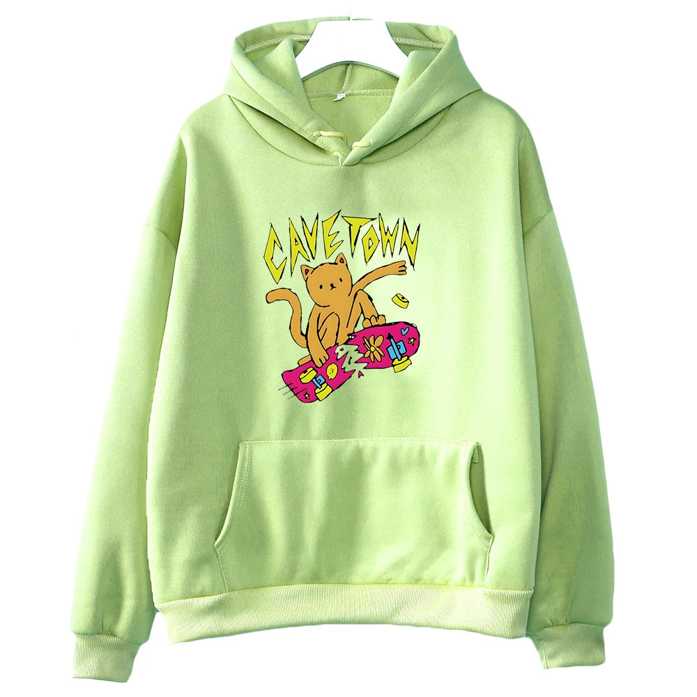 Cavetown Cat Hoodie Kawaii Cartoon Printed Sweatshirts Pullovers With Hooded