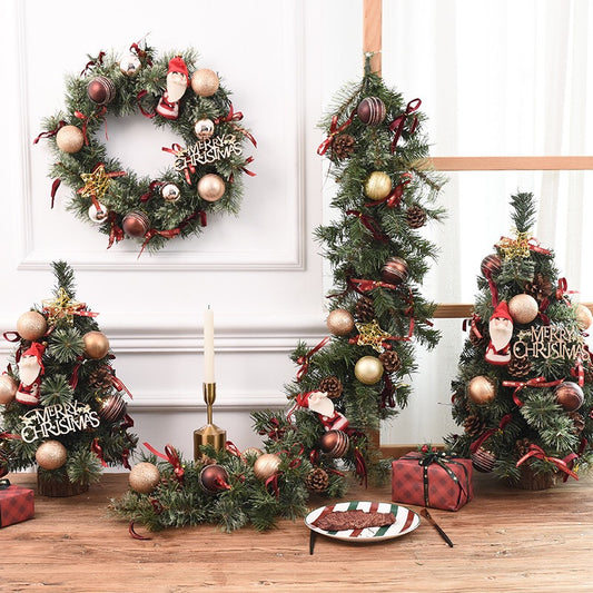 135cm Christmas Rattan Encryption With Pine Cones Christmas Ornaments Handrails