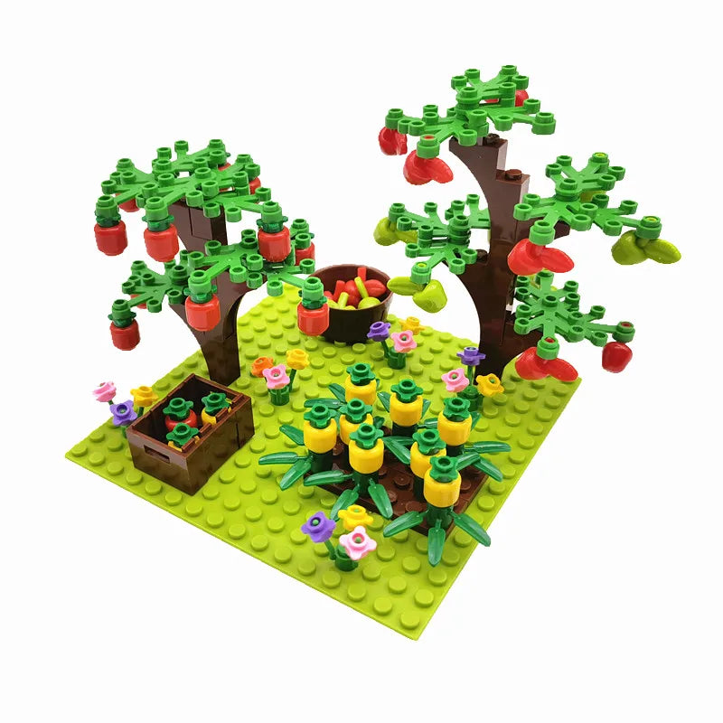 Farm Animals Trees Plants Building Blocks for Kids MOC Compatible