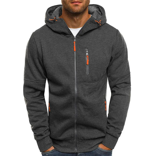 Fashion Men's Hooded Zip Coat Sweatshirt Man Sweatshirts and Hoodies
