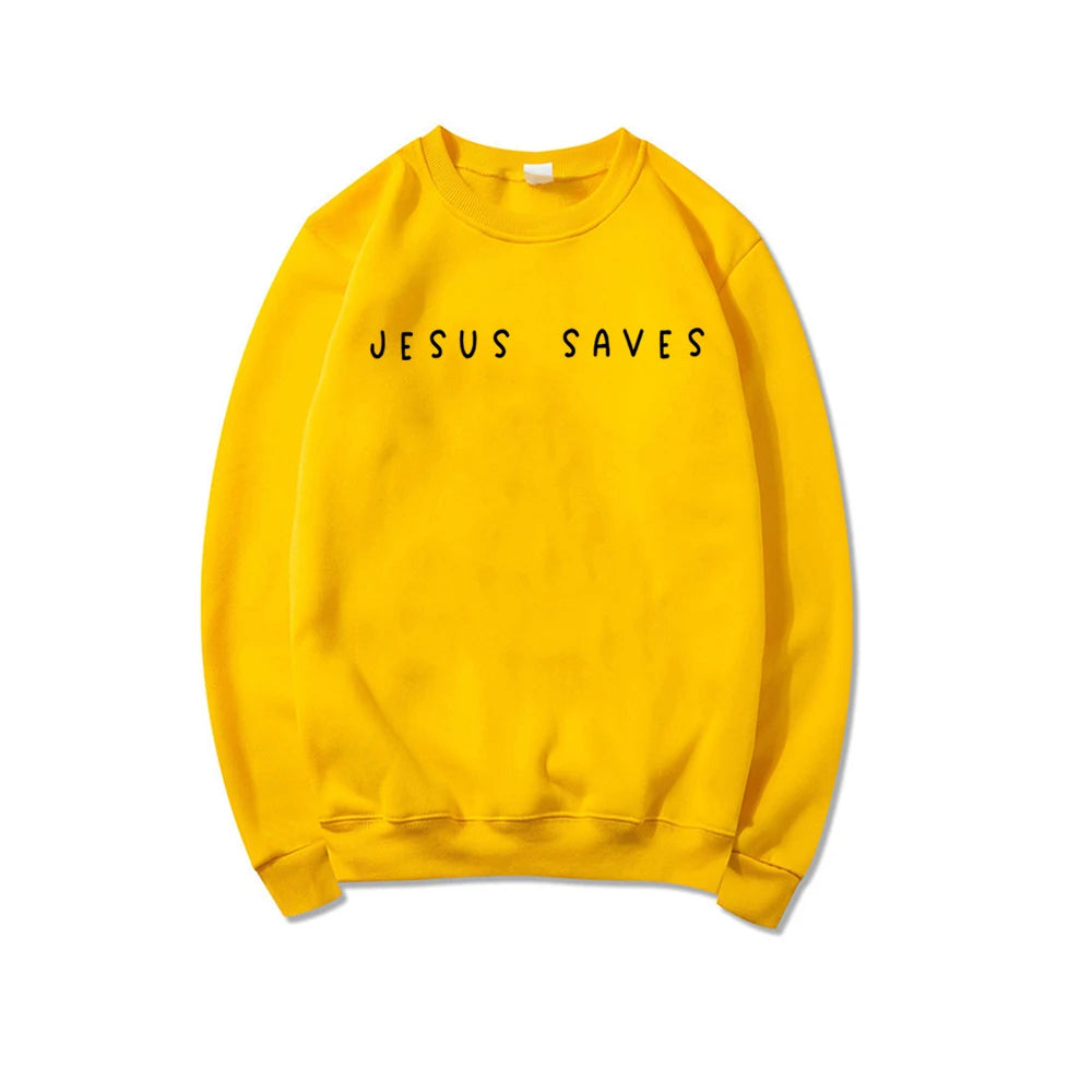 Jesus Saves Sweatshirt Christian Sweatshirts Faith Top Crewneck Sweatshirt