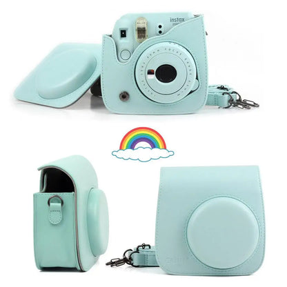 Fujifilm Instax Mini Camera Case Bag PU Leather Cover With Shoulder Strap