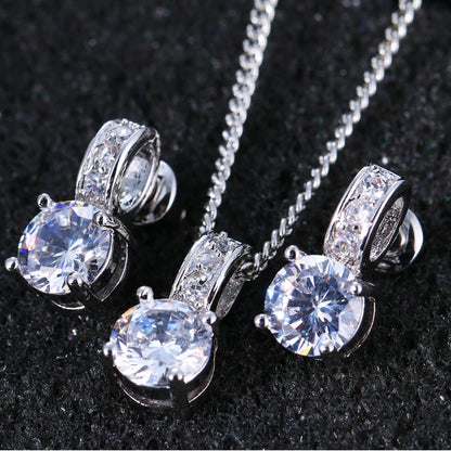 Emmaya Bridal Jewelry Sets Female Jewellery With Zircon Set of Earrings Pendant