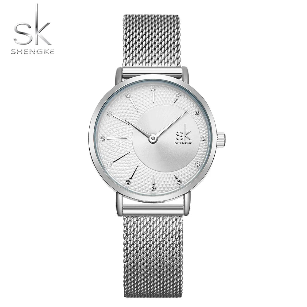 Shengke New Creative Women Watches Luxury Rosegold Quartz Ladies