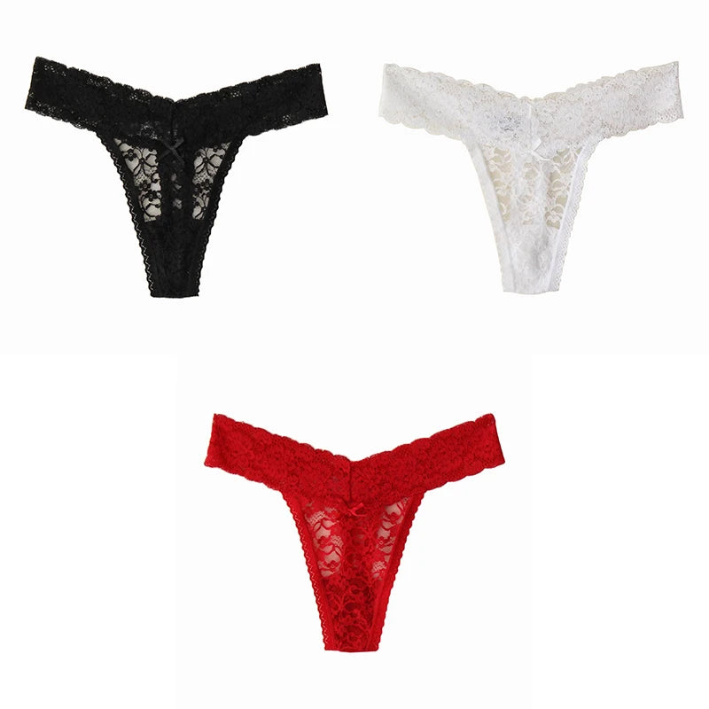 Woman Intimates Low-Rise Soft Female Panties New Plus Size Thongs 3 Pieces