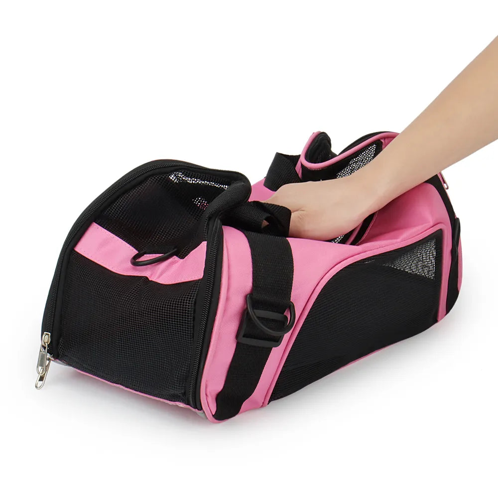 Soft-Sided Carrying Portable Pet Bag Pink Dog Carrier Bags Blue Cat Travel