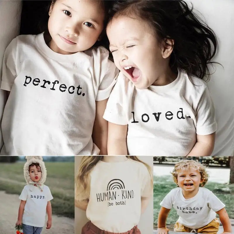 Kids T-Shirt for Girls Toddler Infant Boys Summer Clothes Short Sleeve Cotton