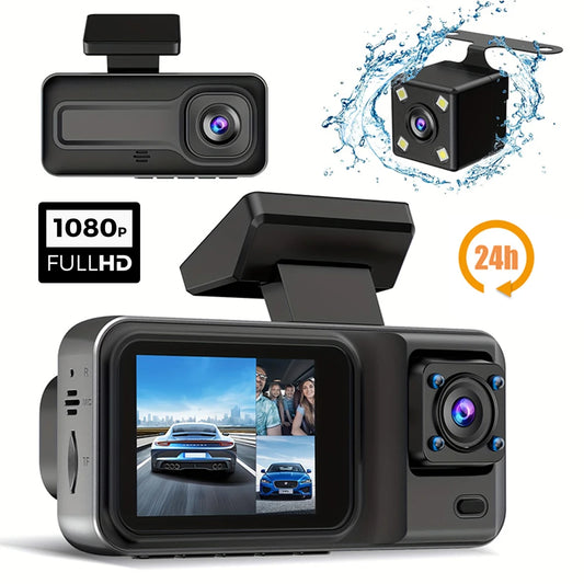 3 Channel Dash Cam for Cars Black Box Camera Car DVR 1080P Video Recorder Rear