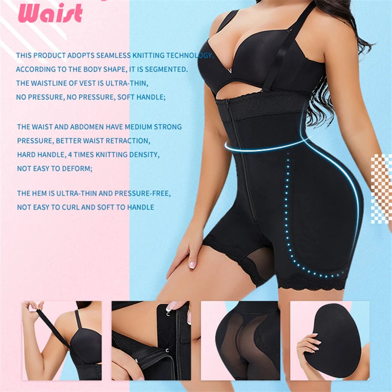 Butt Lifter Shapewear Full Body Shaper Underwear Fake Buttocks Lingerie Hip