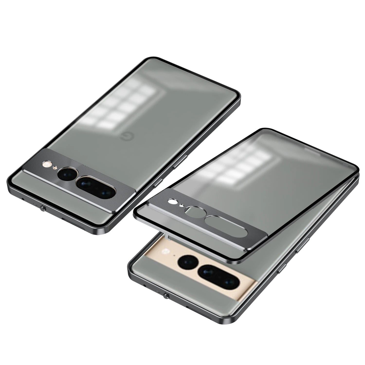 2 in 1 Metal Aluminium Alloy Frame Hard PC Backboard Shockproof Phone Cover