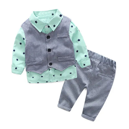 2016 Baby Boys Wedding Clothes Kids Formal Suit Boy Shirt+Vest+Pants Outfits