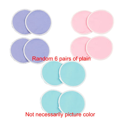 6Pcs Random Print New Bamboo Breast Pad Nursing Pads Waterproof Feeding Pad