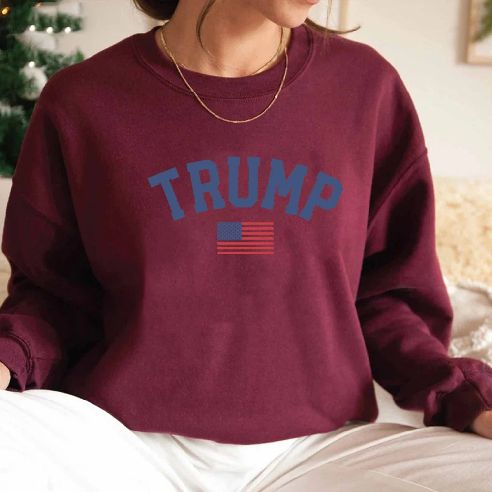 Trump Sweatshirt Trump 2024 Women Long Sleeve Sweatshirts