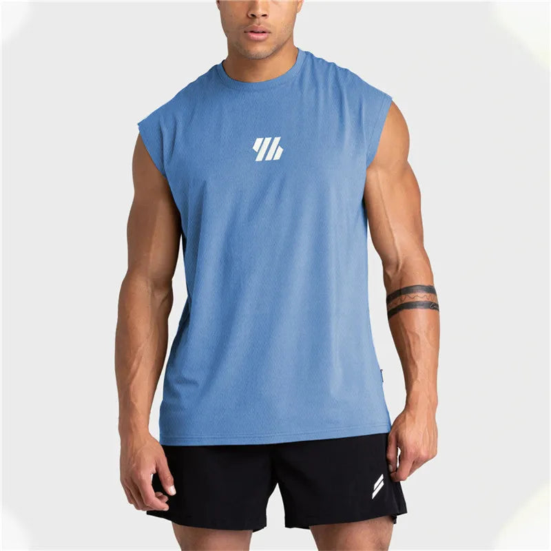 2024 Summer New Gym Vest Men Bodybuilding Sleeveless Sports Tank