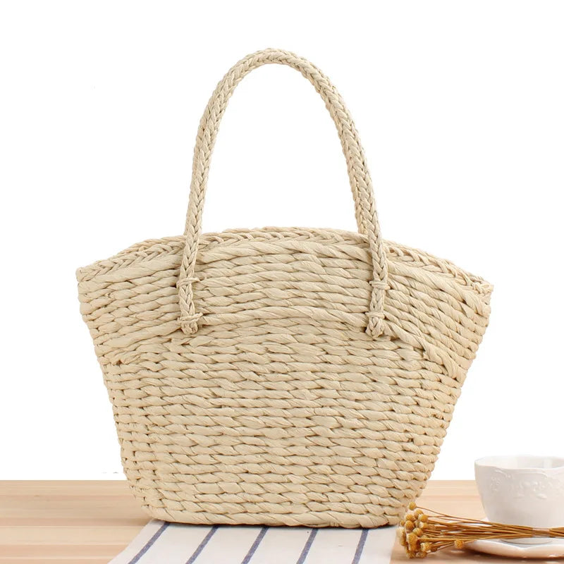 2021 Hot Selling Solid Color Personalized Straw Shoulder Summer Beach