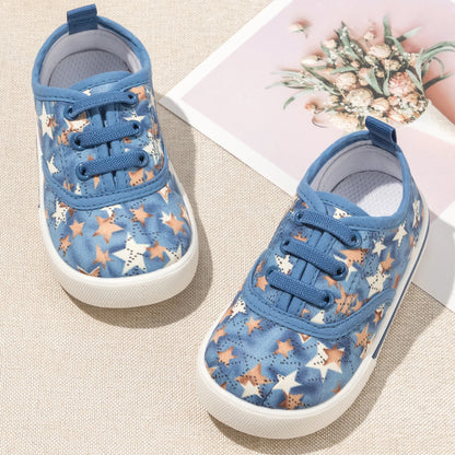 New Kids Shoes Classic Canvas Shoes Boys Girls Shoes Casual Dinosaur Flower