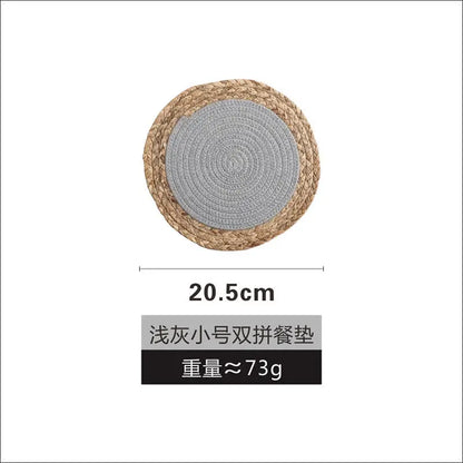 Japanese Style Table Mat Hand Woven Heat Insulation Mat Household Western Food