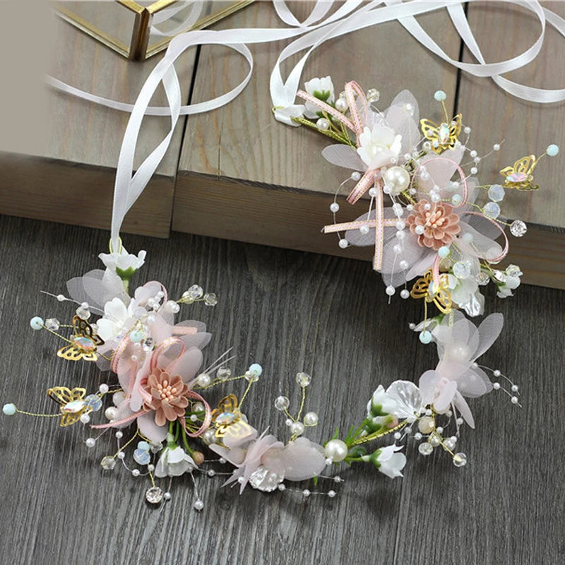 Bride Wedding Hair Accessories Gorgeous Flower Headbands Braided Hair Vine