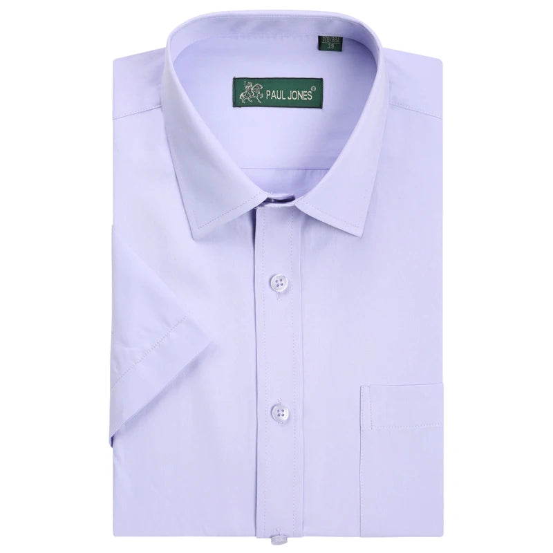 Men's Short Sleeve Shirts Men Business Formal Dress Shirts Social Shirt