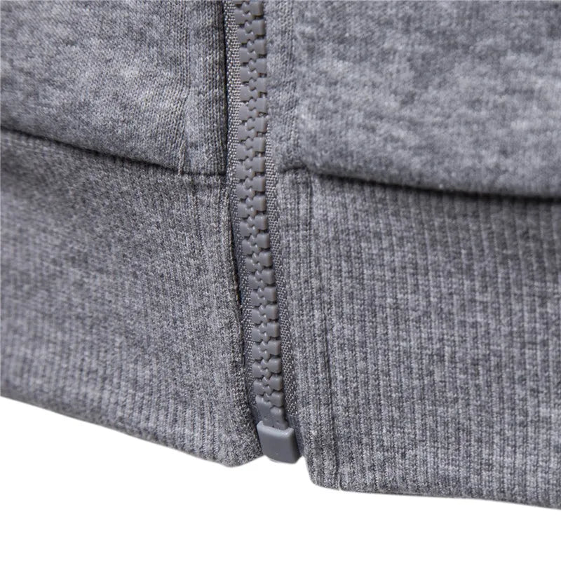 Winter Cotton Hoodied Mens Sweatshirts Fleece Thick Hoodies Sportswear Zipper