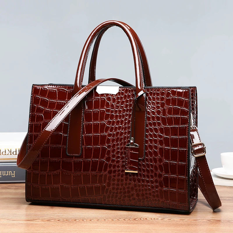 Luxury Womens Bags Designer Crocodile Pattern Shoulder Bag PU Leather