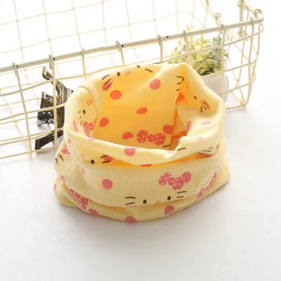 Korean Cotton Children's Scarf LIC Printed Cartoon Plaid Ring