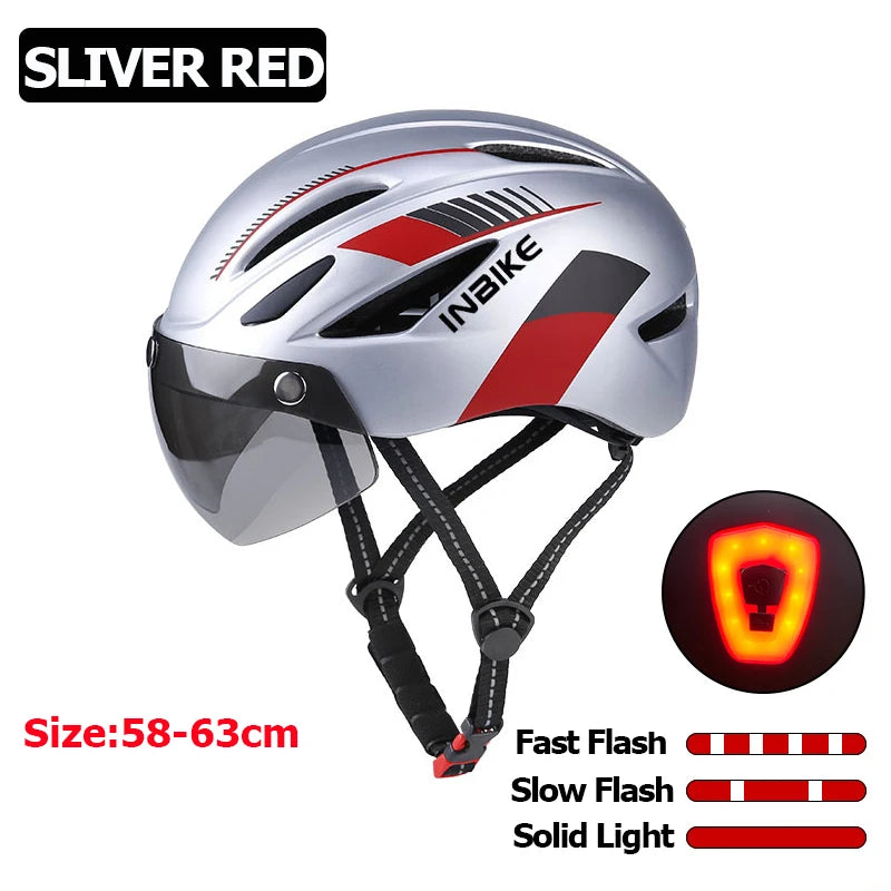 INBIKE Bicycle Helmets for Men With Lights Riding Magnetic Goggle Helmet