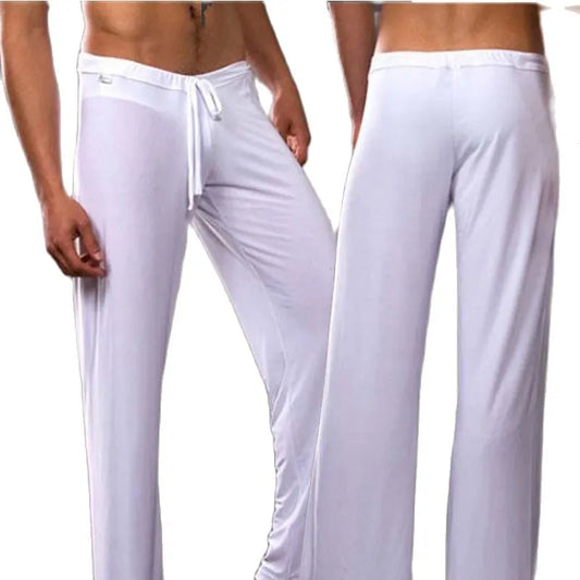 Yoga Ice Silk Thin Low-Waist Breathable Men's Mesh Sleep Pants Household