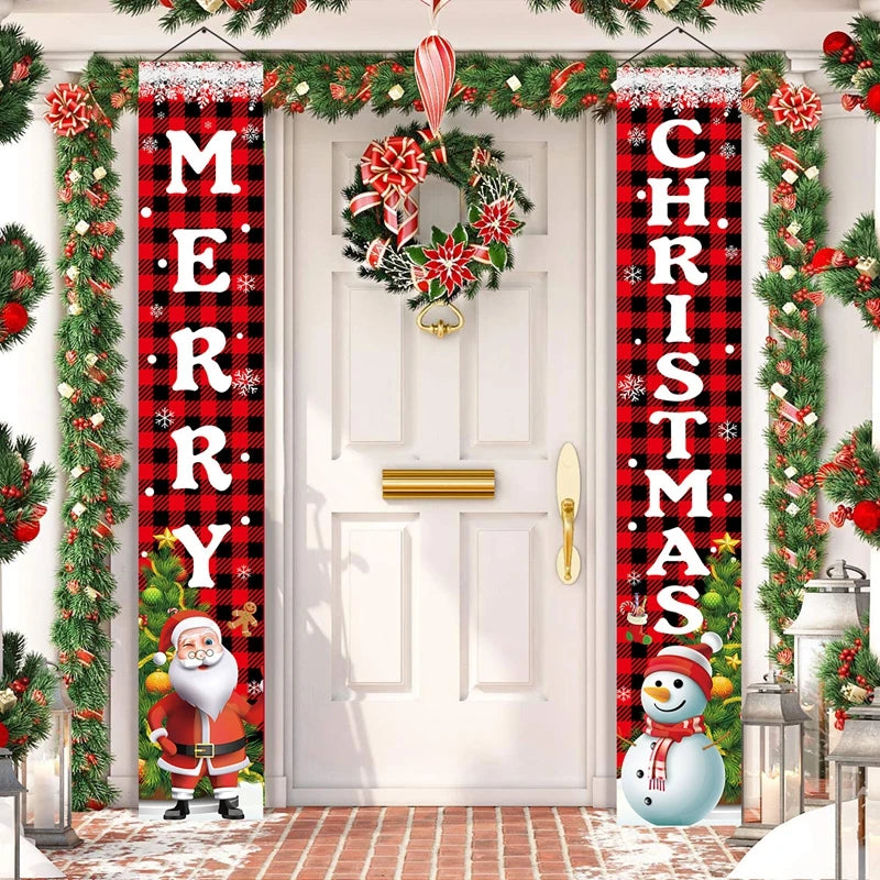 Christmas Door Decoration 2024 Merry Christmas Banner Decor for Home