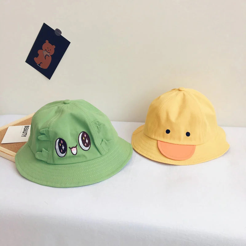 2-6 Years Old Panama Cap for Kids Spring Summer Cartoon Bucket Hats