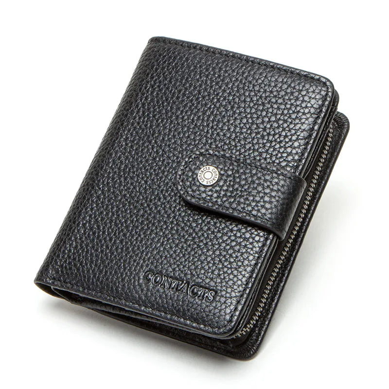 CONTACT'S Genuine Leather RFID Vintage Wallet Men