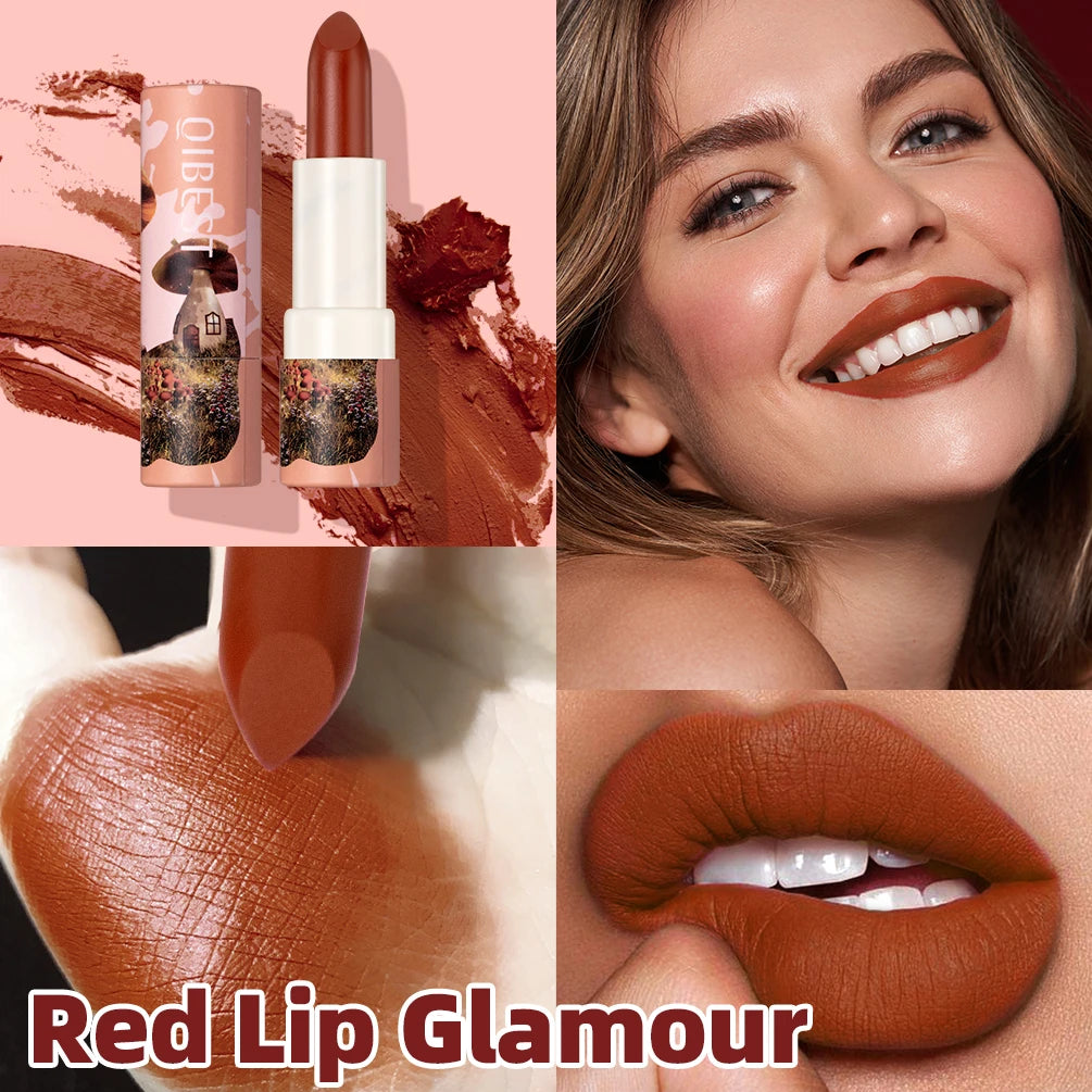 6 Colors Waterproof Nude Matte Lipsticks Long Lasting Lip Stick Sexy Red Pink