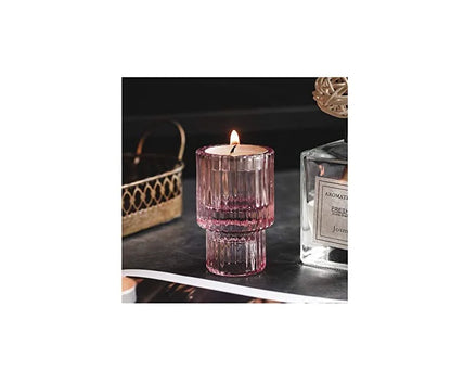 Glass Candle Holders Set of 3- Home Decor Dining Room Table Wedding Centerpiece