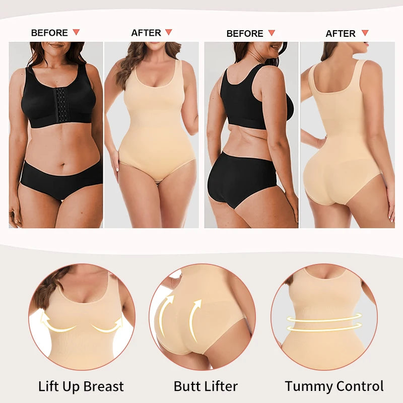 Bodysuit Women Shapewear Tummy Control Butt Lifter Body Shaper Smooth Invisible