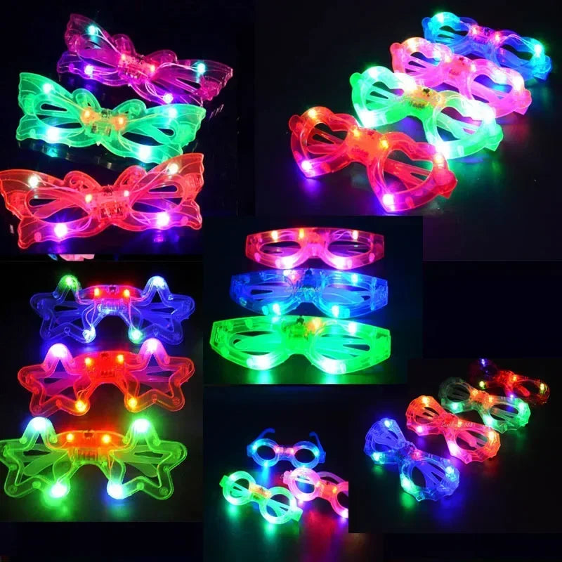 12pcs Adult Kids Women LED Glasses Light Sunglasses Glow New Year