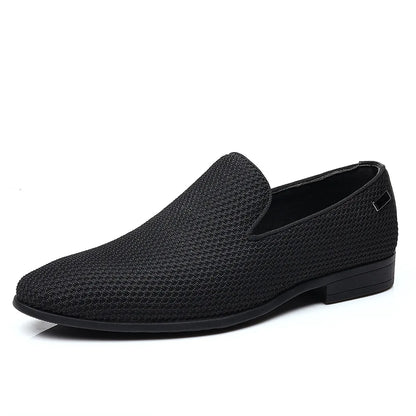 Fashion Mens Loafers Slip on Suede Genuine Leather Shoes