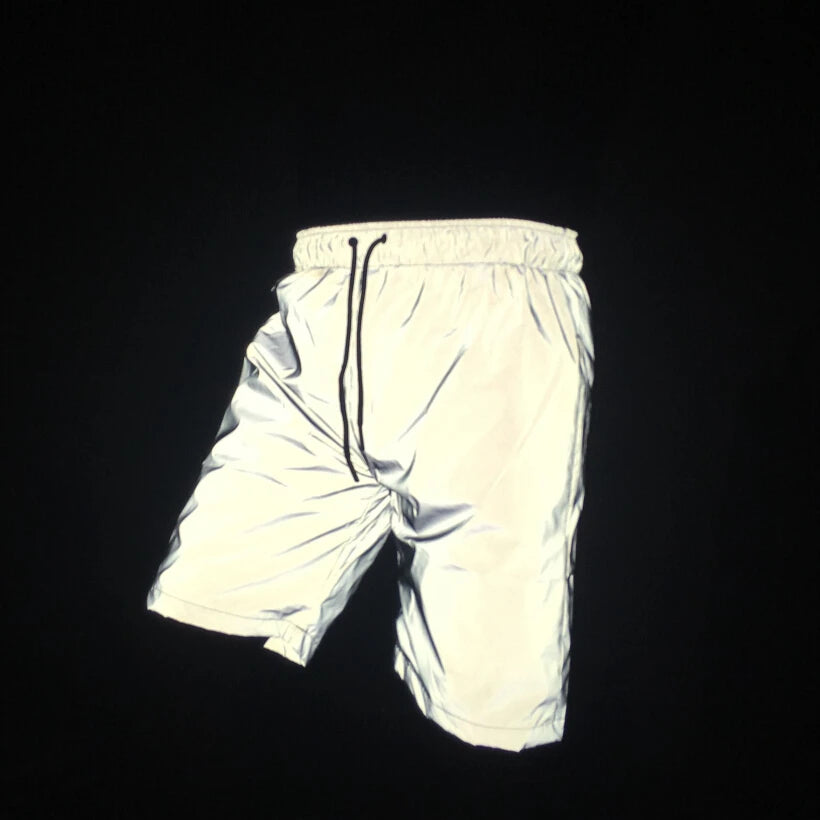 Boy Summer Casual Reflective Hip Hop Shorts Nightclub Short Pants Sportwear