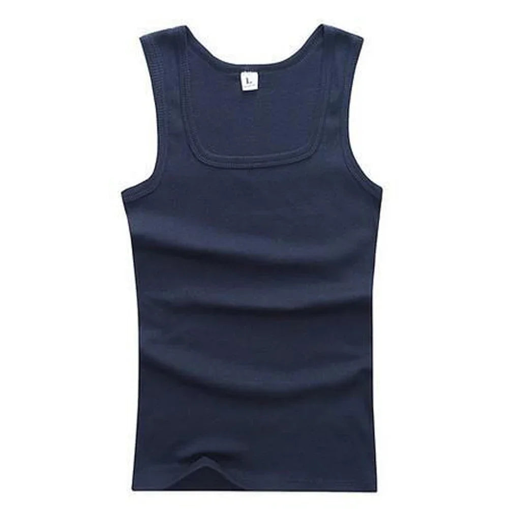 Men Muscle Vests Cotton Underwear Sleeveless Tank Top Solid Muscle Vest