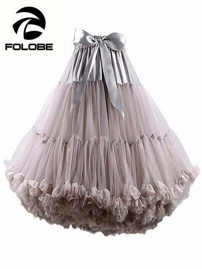 Net Yarn Tutu Skirt Boneless Petticoat Multi Color Fluffy 55cm Soft Tutu Skirts