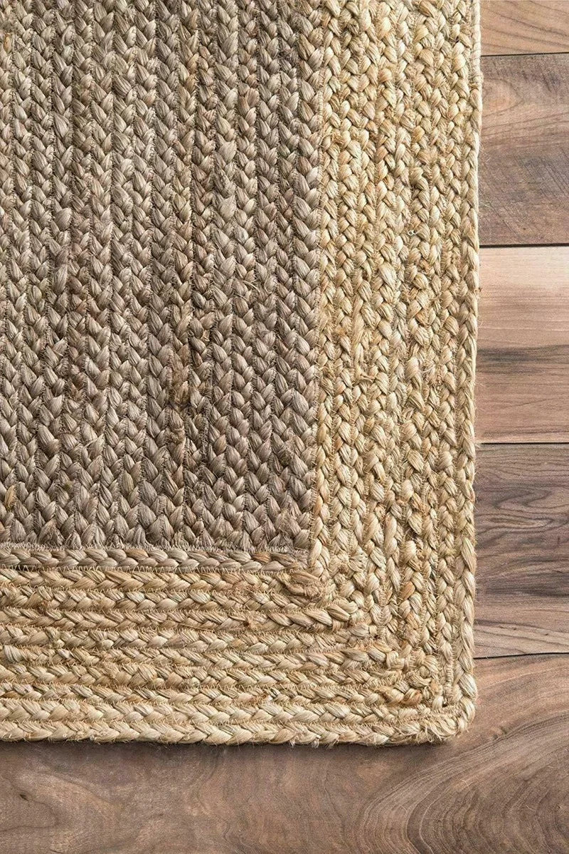 Rug 100% Jute Rectangle Natural Braided Floor Mat Handmade Reversible Runner rug