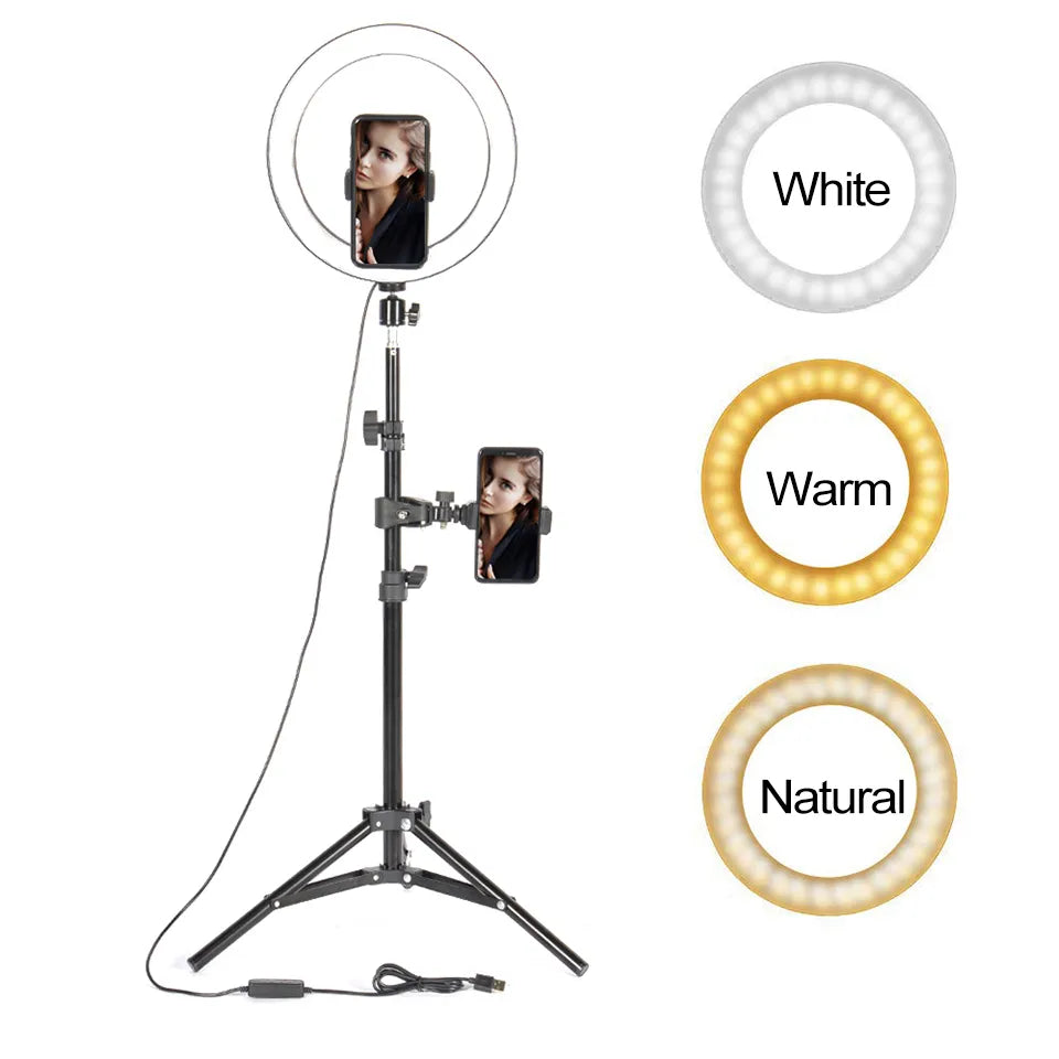 10" LED Ring Light Photographic Selfie Ring Lighting With Stand