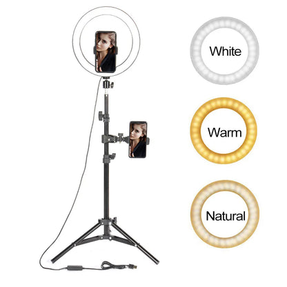 10" LED Ring Light Photographic Selfie Ring Lighting With Stand